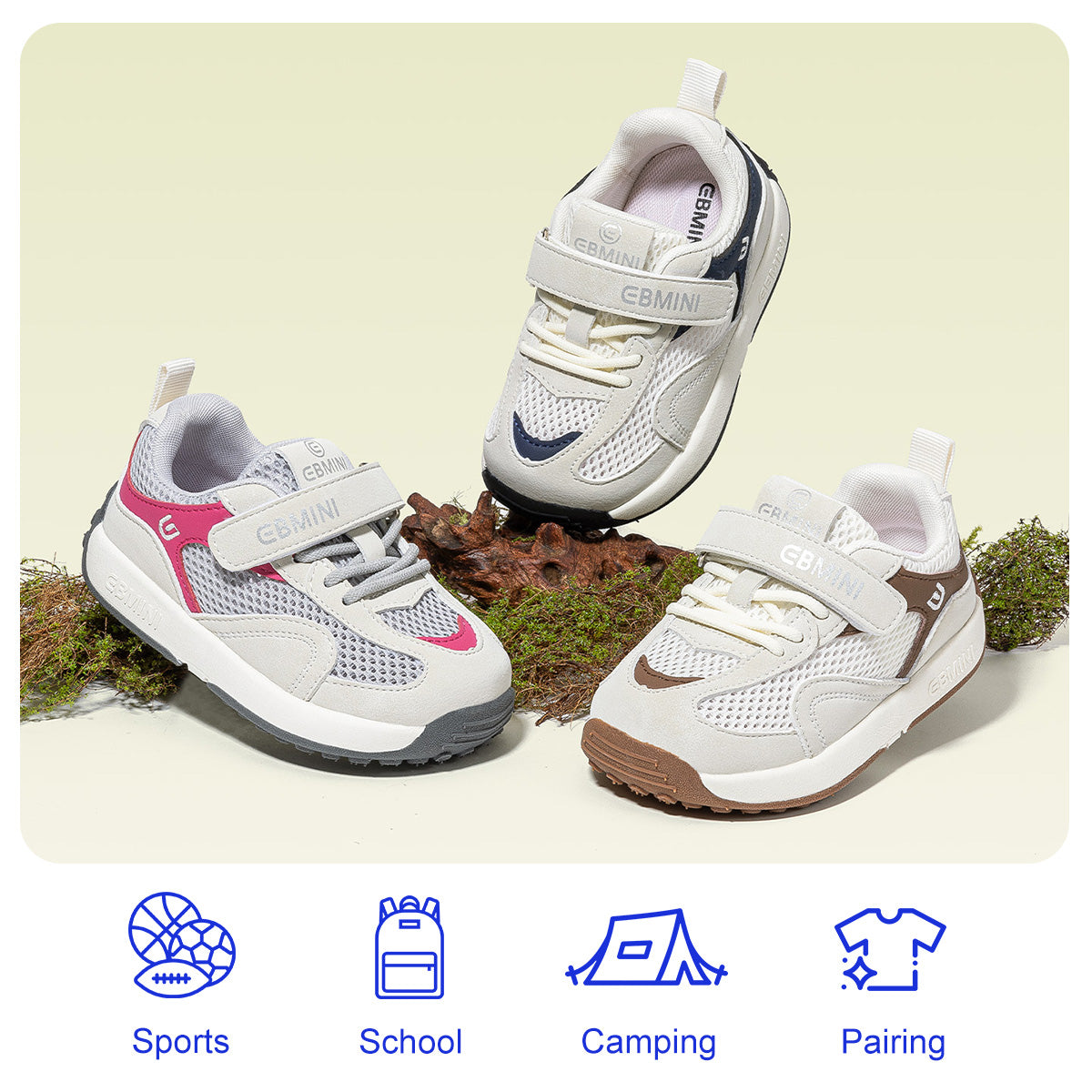 EBMINI VELO lightweight EVA outsole toddler sneakers for everyday wear