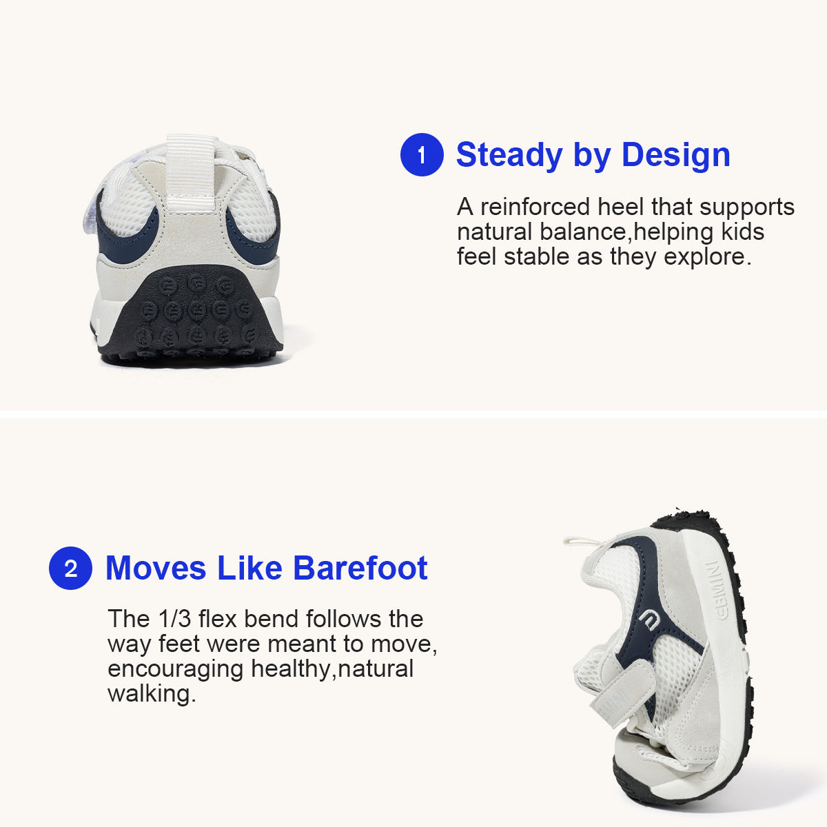 EBMINI VELO toddler sneakers shown during playground wear