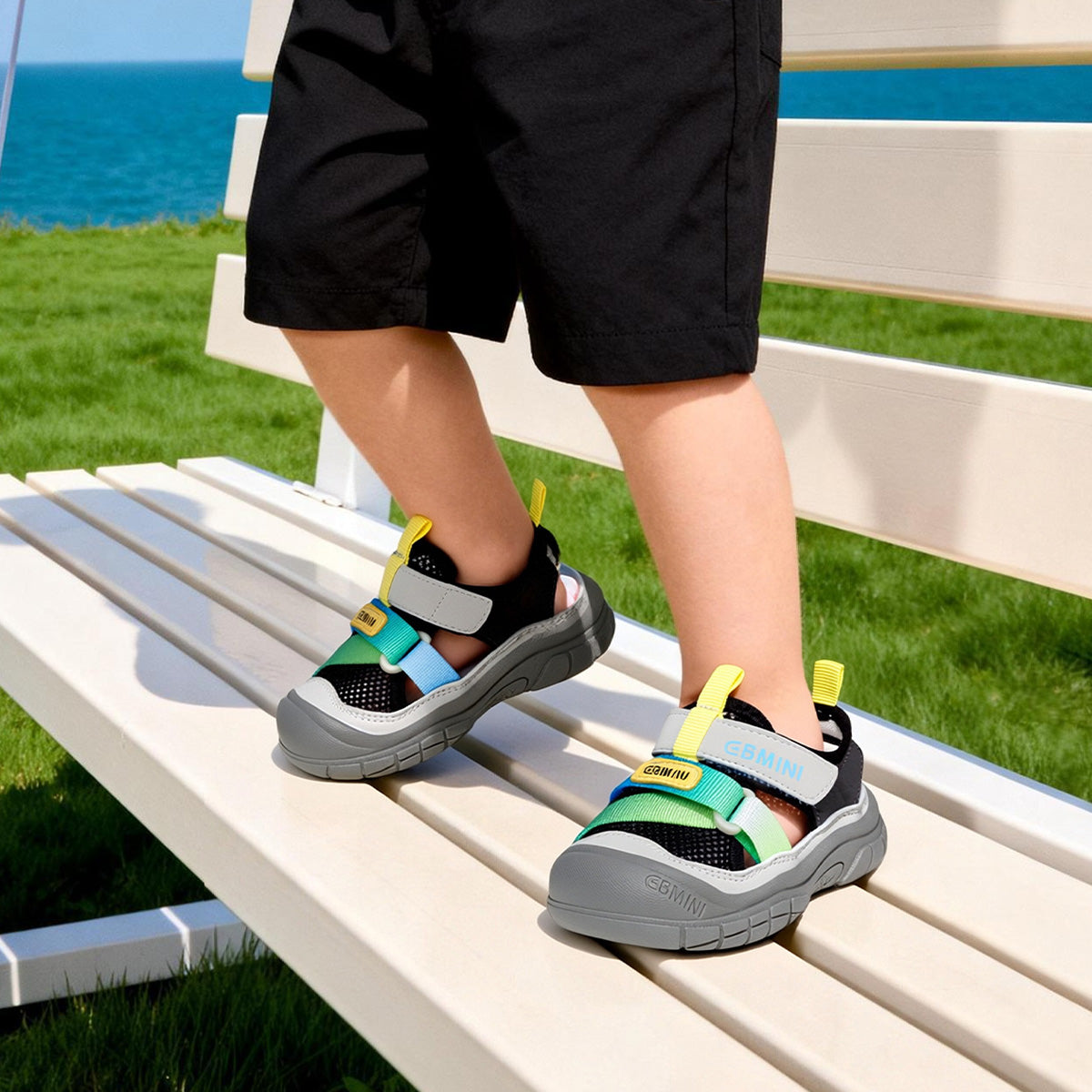 EBMINI VOLT toddler sandals with an adjustable hook-and-loop strap