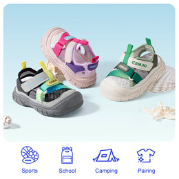 EBMINI VOLT toddler sandals in Green Red and Black