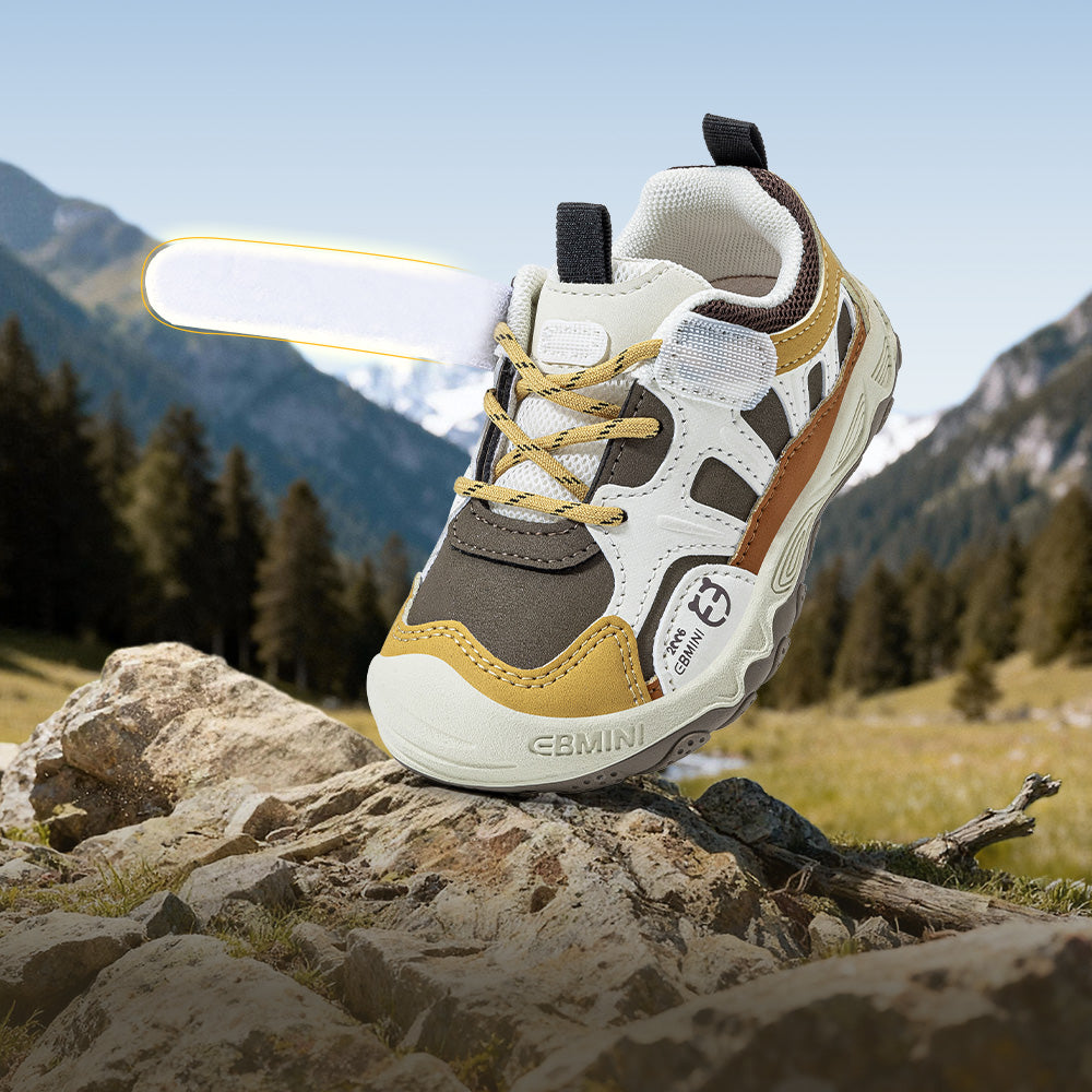 EBMINI VOYAGE hook-and-loop closure and mixed-material upper detail