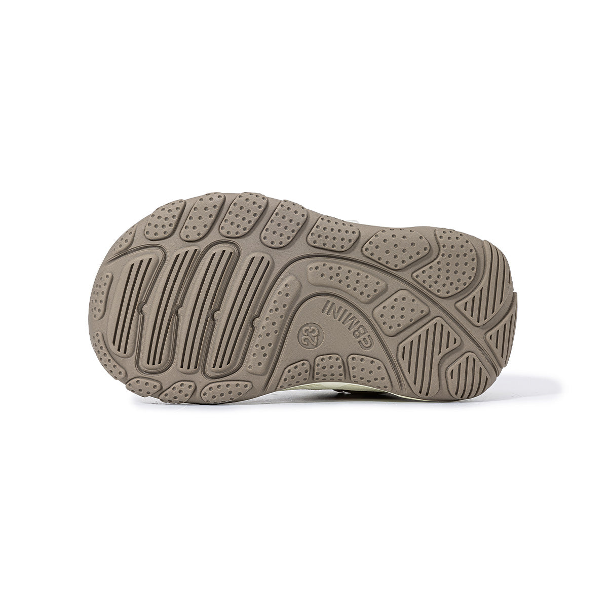 EBMINI VOYAGE rubber outsole shown from the bottom