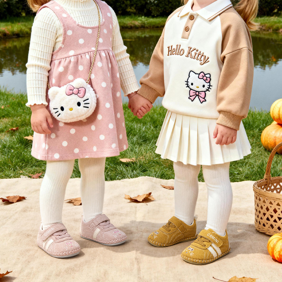 EBMINI WHISKERS kitty embroidered baby crib shoes shown from the side