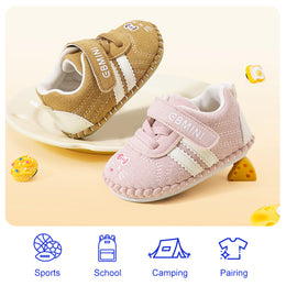 EBMINI WHISKERS baby crib shoe with adjustable hook-and-loop strap