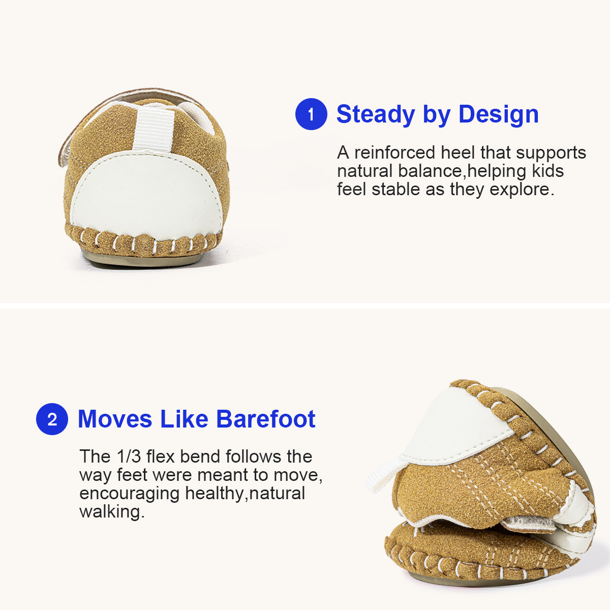 EBMINI WHISKERS rounded wide-toe baby crib shoe detail