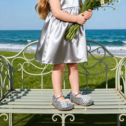 EBMINI WOVEN toddler Mary Jane shoes with adjustable hook-and-loop strap