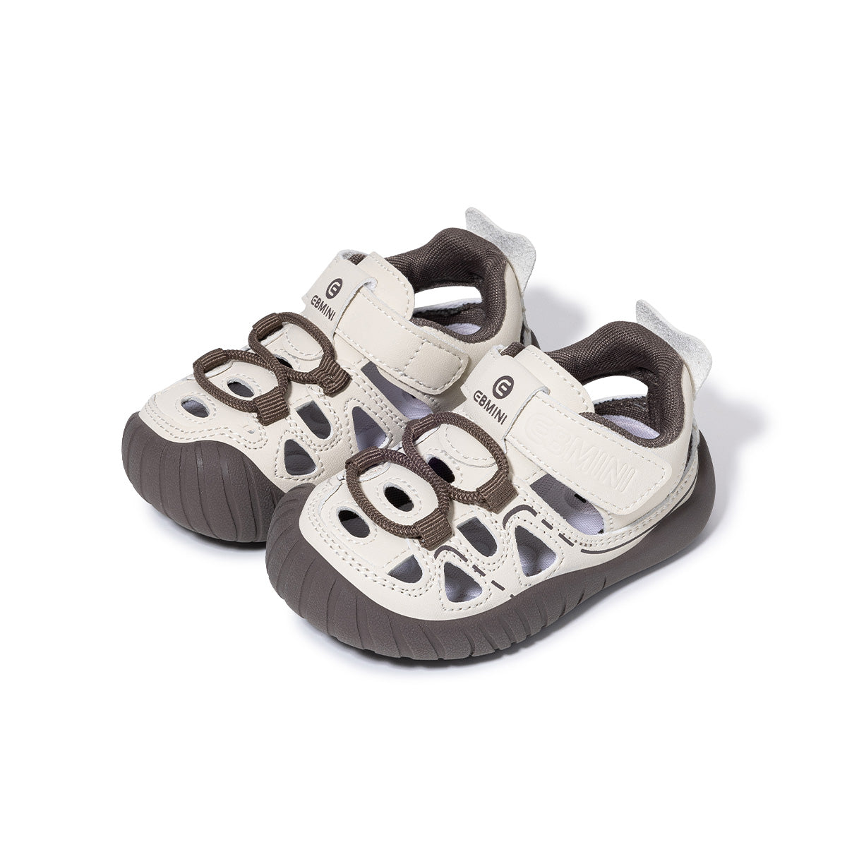EBMINI ZEST wide-fit closed-toe toddler sandals with neon detailing