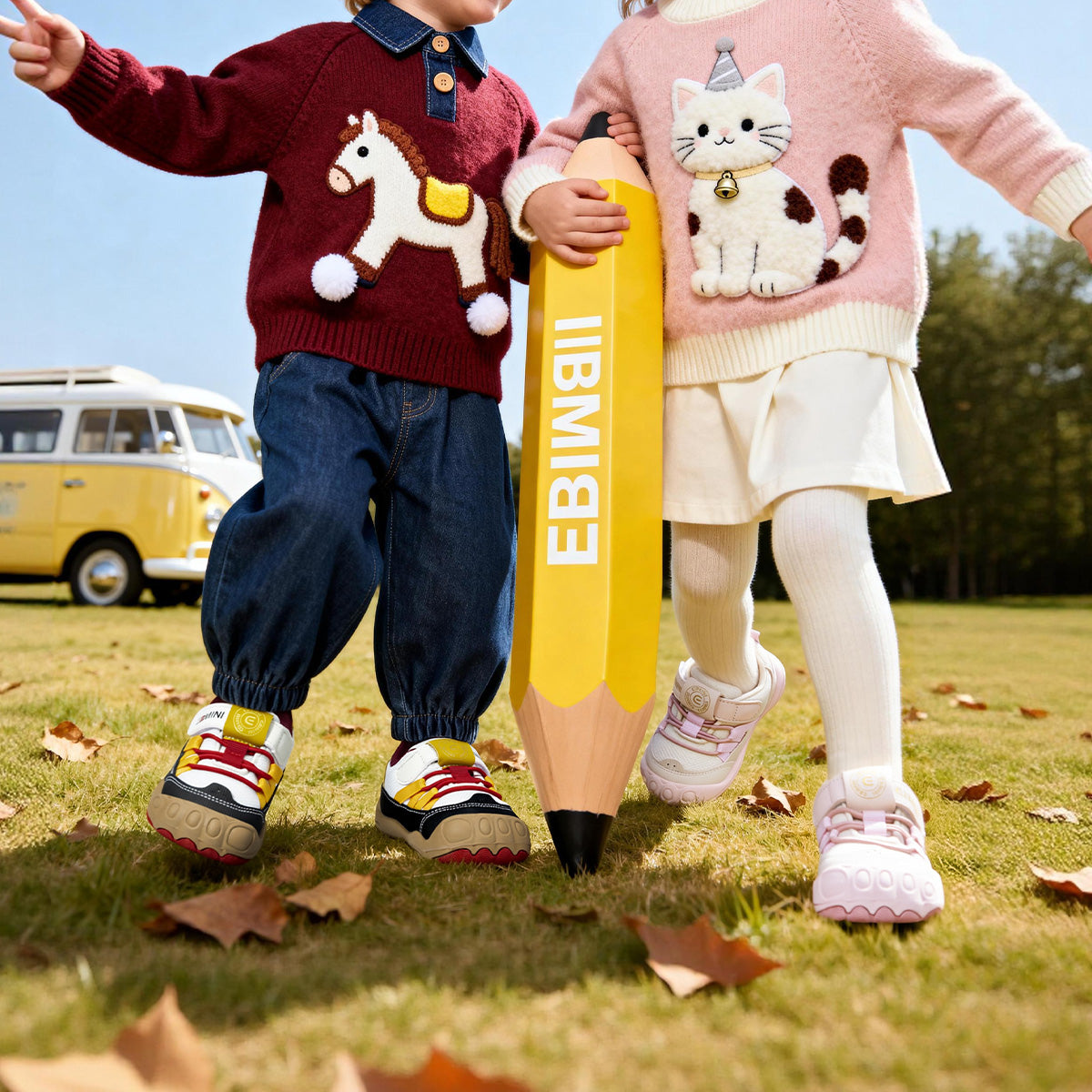 EBMINI ZING wide-fit toddler sneakers shown from the front